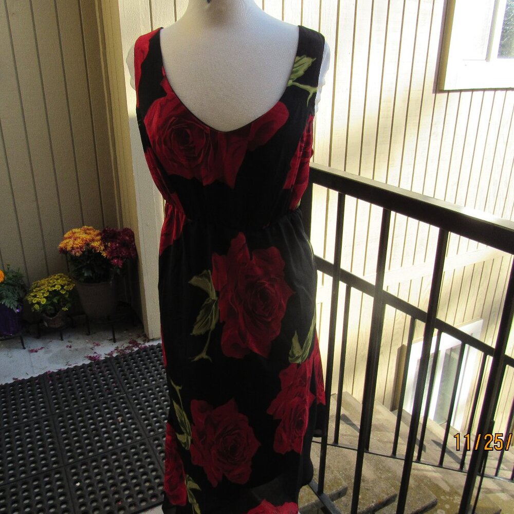 #610  NEW WOMAN'S LONG FLORAL CHIFFON DRESS BY ADDITION-ELLE  (SIZE 14W)
